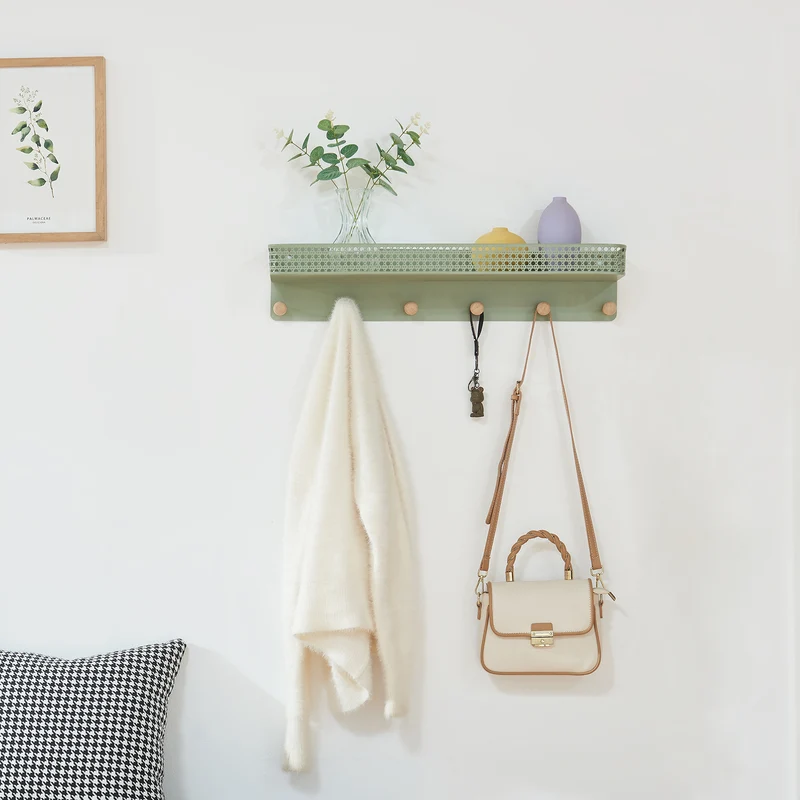 Perchero de pared con estante Jäller [en.casa]