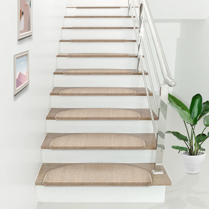 Juego de 15 Alfombrillas de escalera Halbrund 65 x 24 cm Diferentes colores [en.casa]