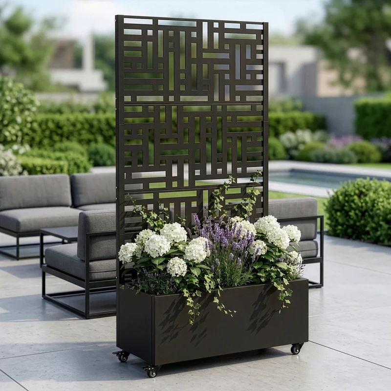 Tabique Bernalda con jardinera acero [casa.pro]