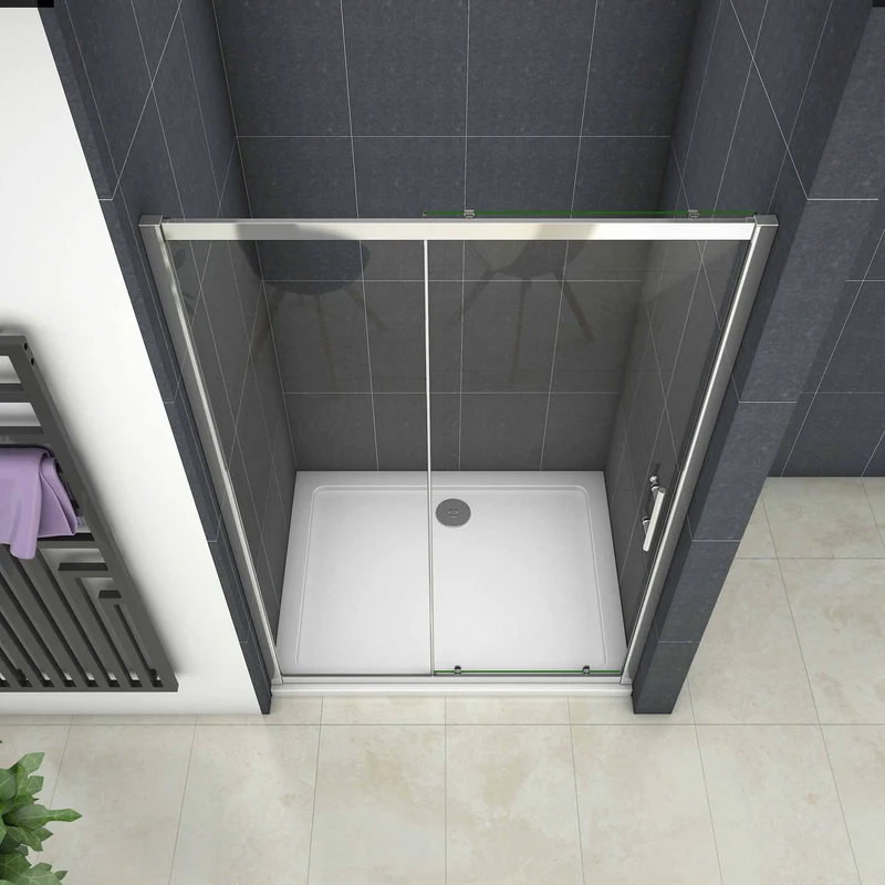Mampara de Ducha Puerta Corredera vidrio 5mm templado transparente