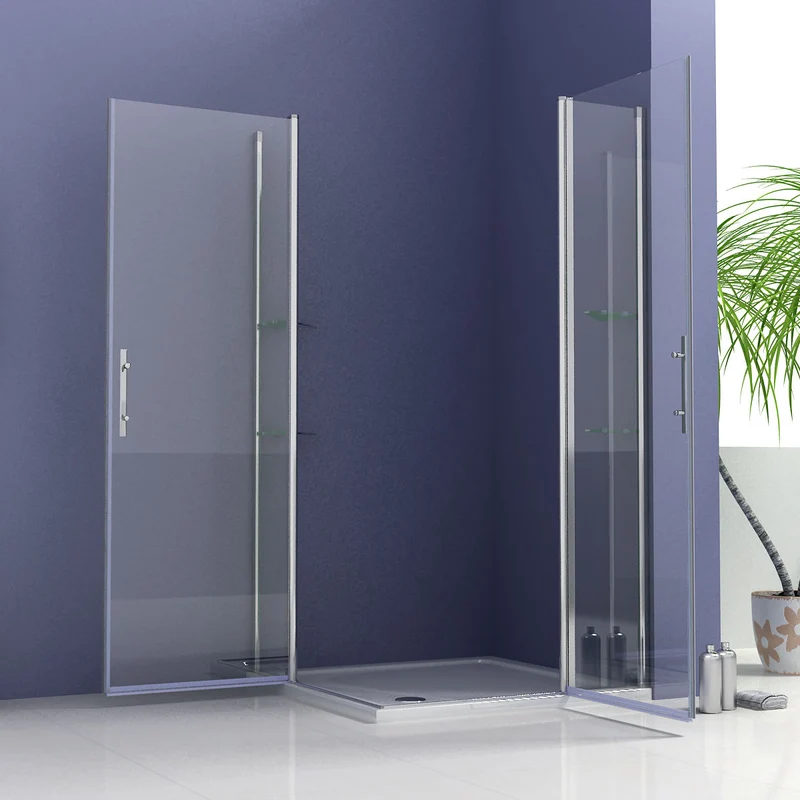 liquidacion Mamparas de Ducha Puerta de Baño con Estante Repisa de vidrio cristal 6mm