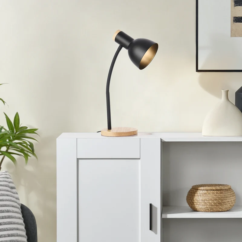 Lámpara de mesa Woodley Negra [lux.pro]