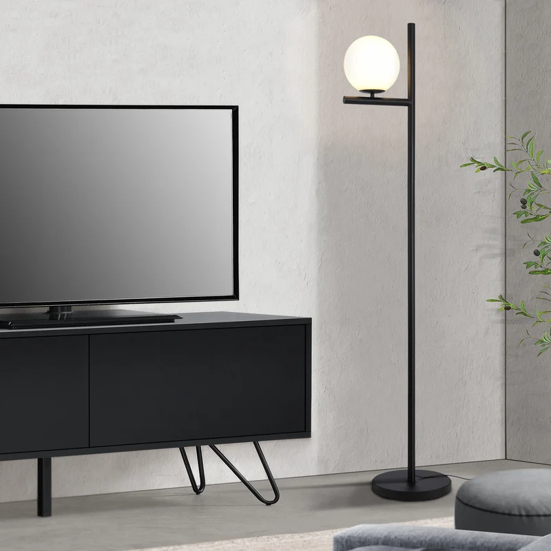 Lámpara de pie Aberdaron Negro / Blanco [lux.pro]