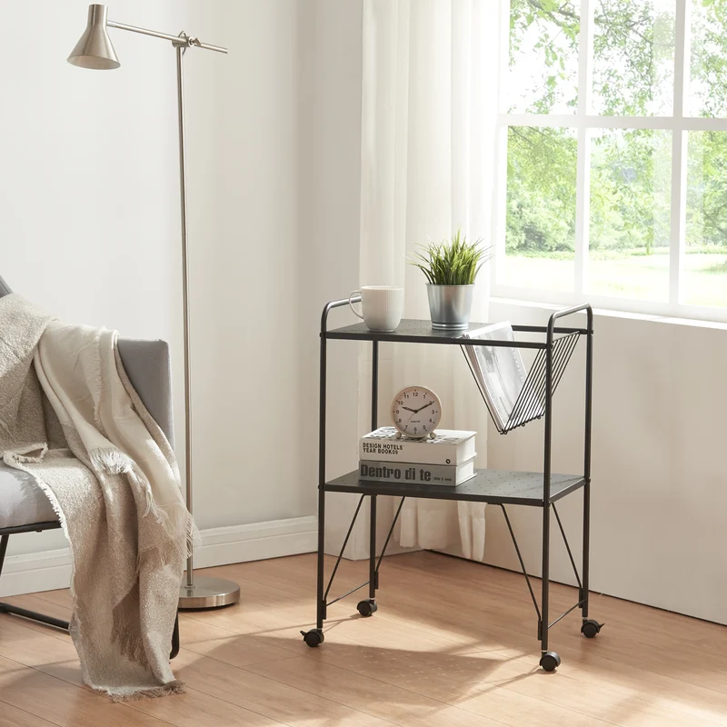 Carrito de servicio Austrheim 73x50x33cm Negro [en.casa]