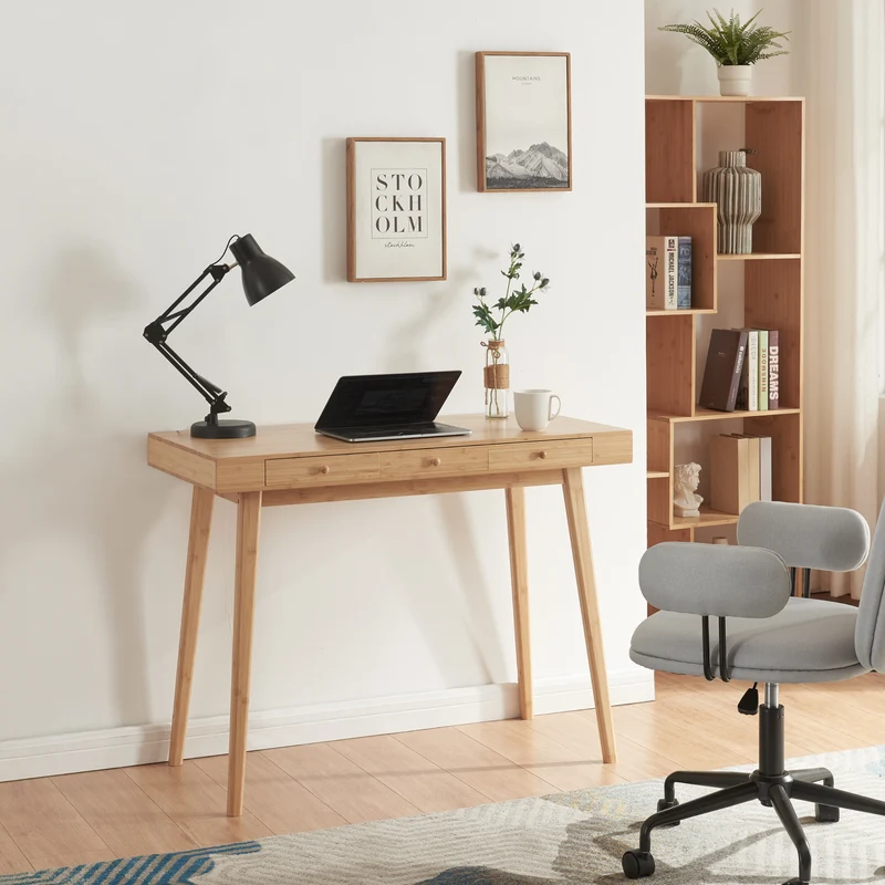 Escritorio Hässleholm Bambú 100x50x75cm Natural [en.casa]