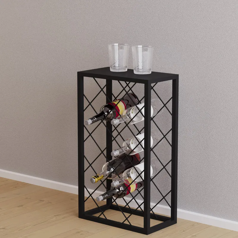 Estante para vino Amasia de metal 74x45x22 cm negro [en.casa]