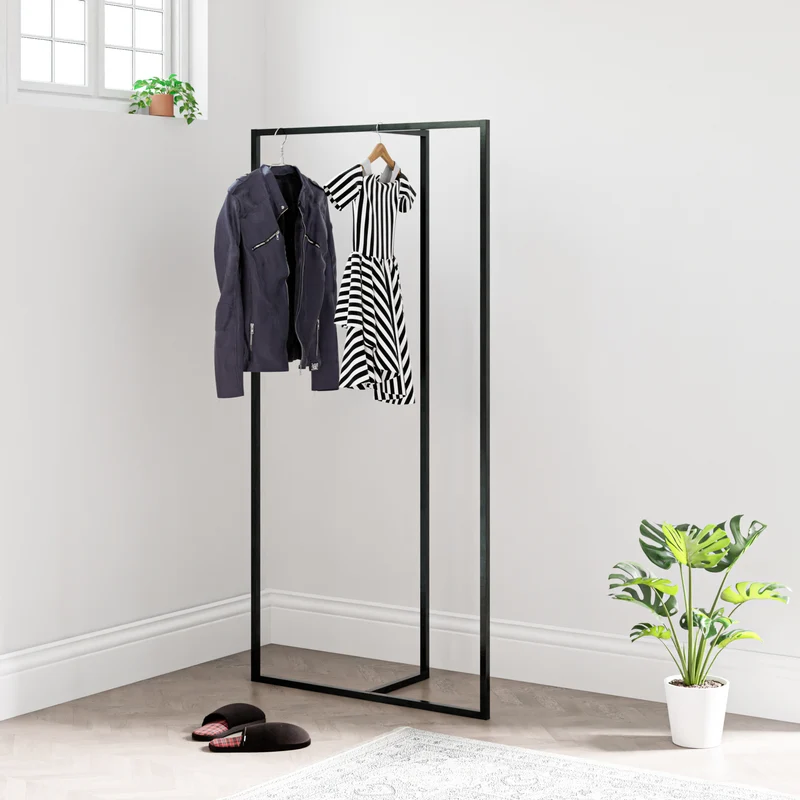 Perchero Hurdal 160x80x32cm Negro [en.casa]