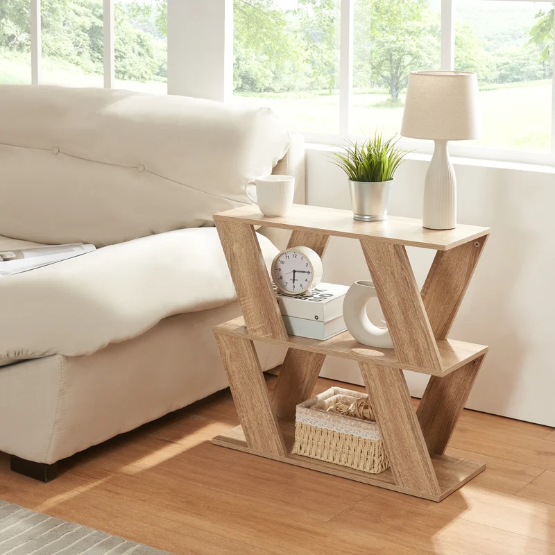 Mesa auxiliar Nome 60x22x57cm aspecto roble [en.casa]