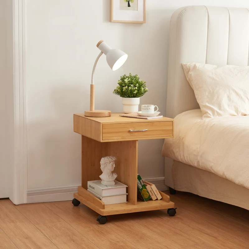Mesa rodante Jokkmokk 56,5x43x43 cm Bambú [en.casa]