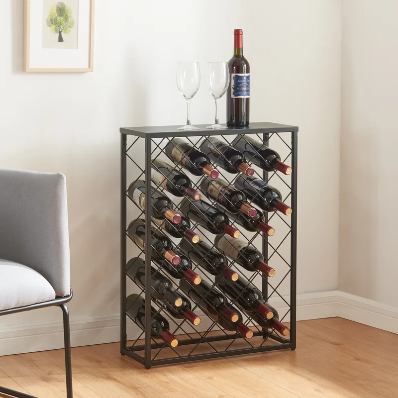 Estante para vino Taivassalo para 25 botellas Negro [en.casa]