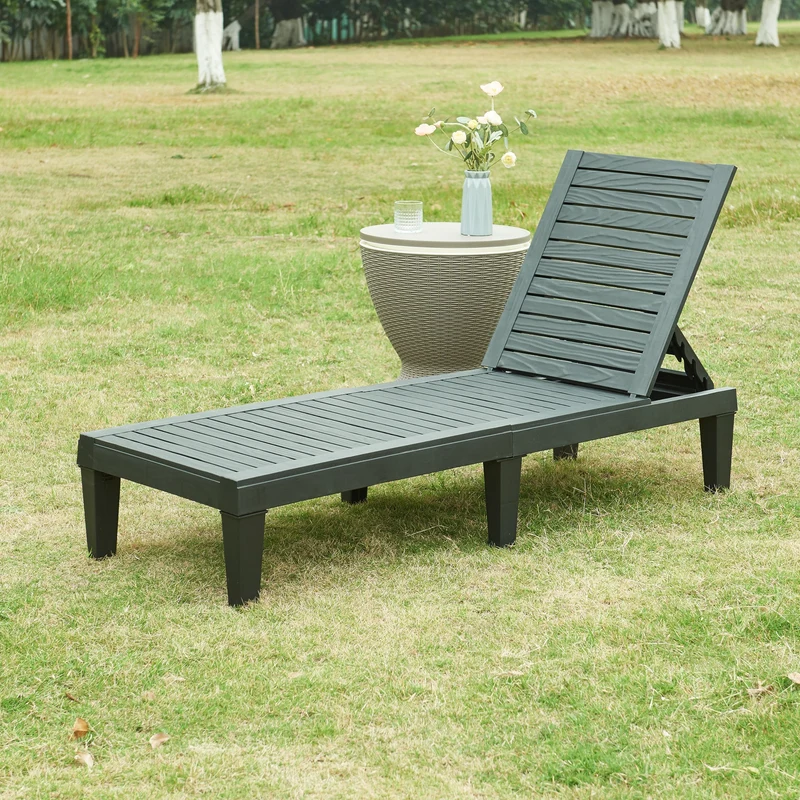 Tumbona Ateleta 172x58 cm Negro [casa.pro]
