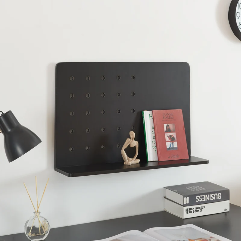 Estantería de pared Dønna 60x15x40cm Negro [en.casa]