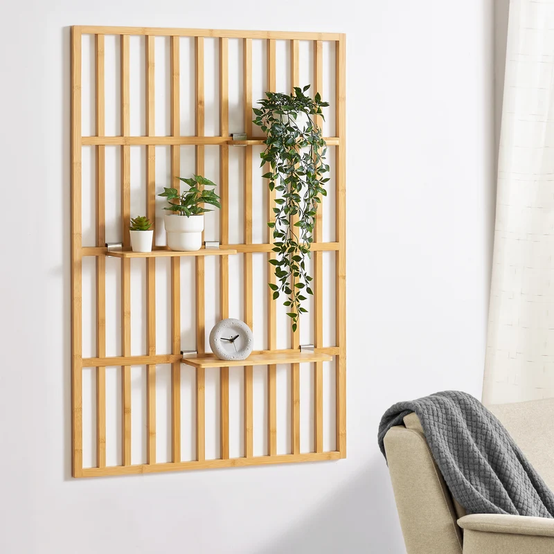 Estantería de pared Røst 120x80x13cm Bambú [en.casa]