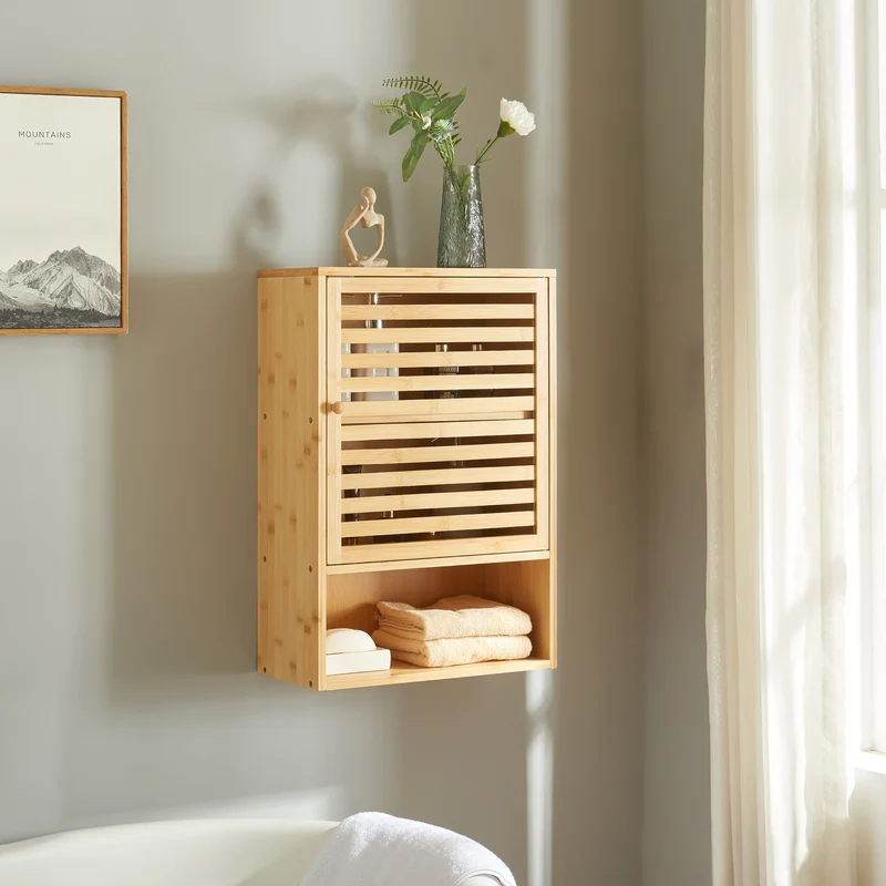 Armario de baño Gjesdal 60x40x20 cm Bambú [en.casa]