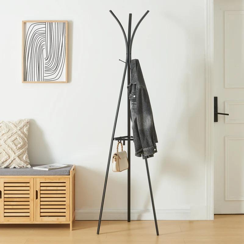 Perchero Vevelstad 181x52,5x52,5 cm Acero [en.casa]