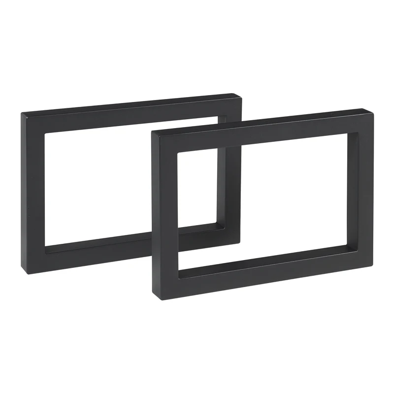 Juego de 2 estructuras de mesa Lunderskov 35x50cm Negro [en.casa]