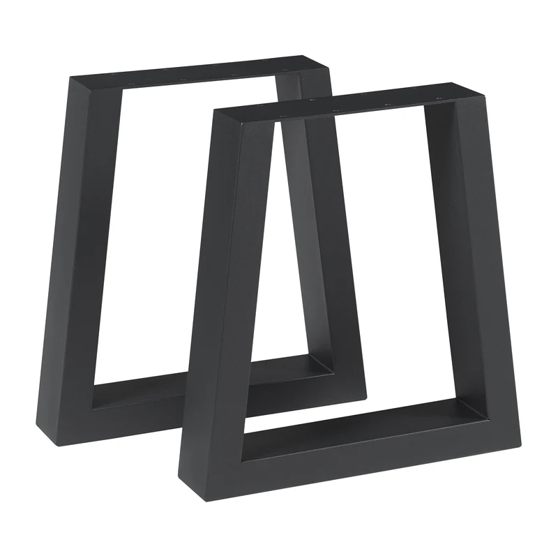 Juego de 2 estructuras de mesa Marstal 42x40cm Negro [en.casa]