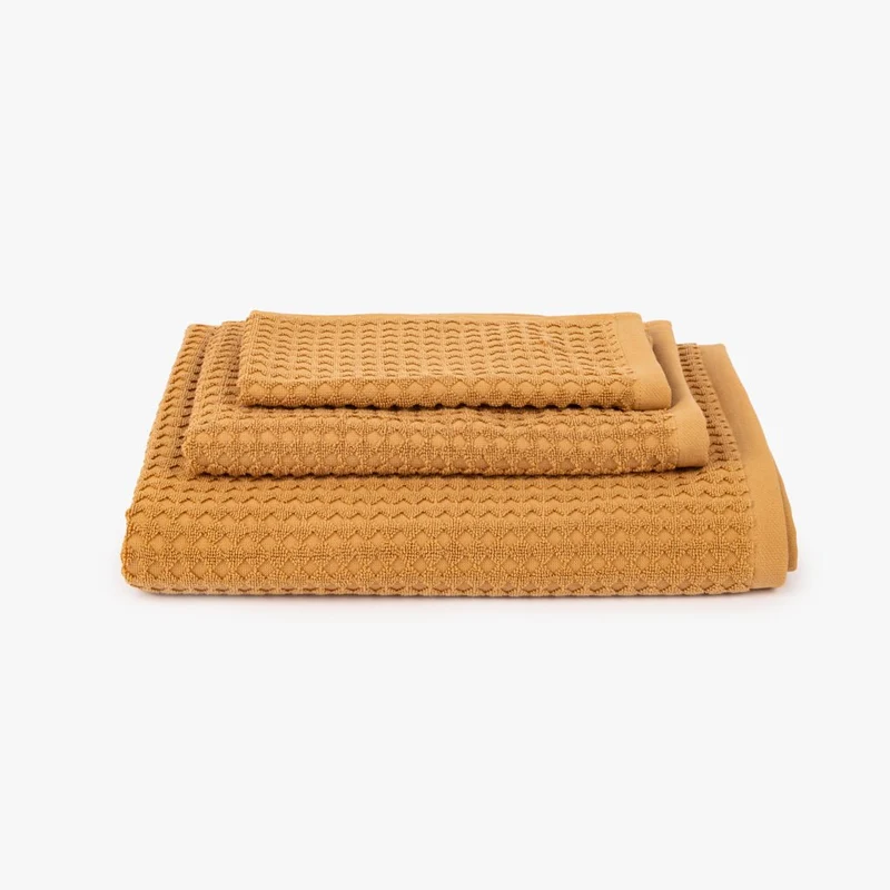 Toalha de Banho de Rosto Algodão Favos Amarelo ESNA