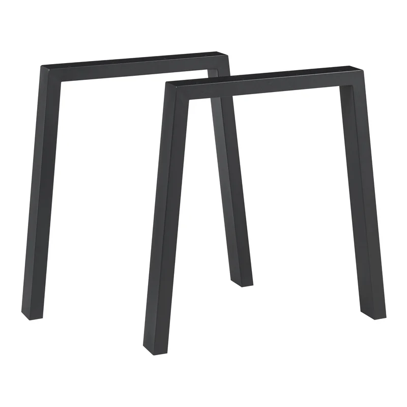 Juego de 2 estructuras de mesa Kraftisried 72x70cm Negro [en.casa]