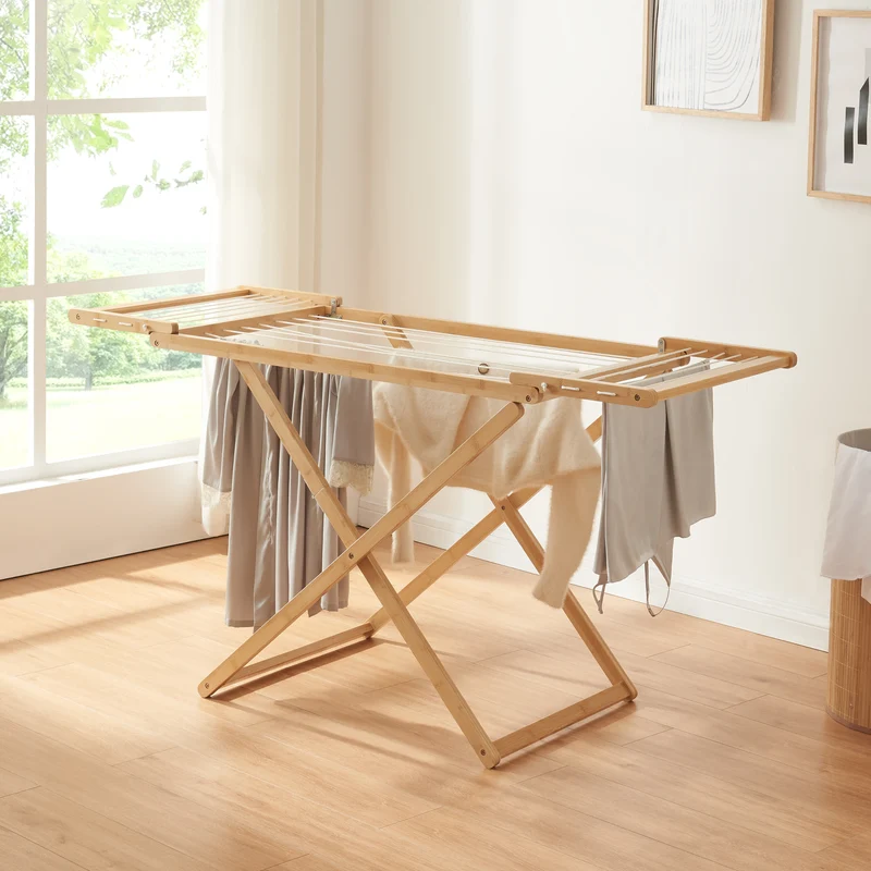 Tendedero plegable Fakala 154x59x82 cm Bambú [en.casa]