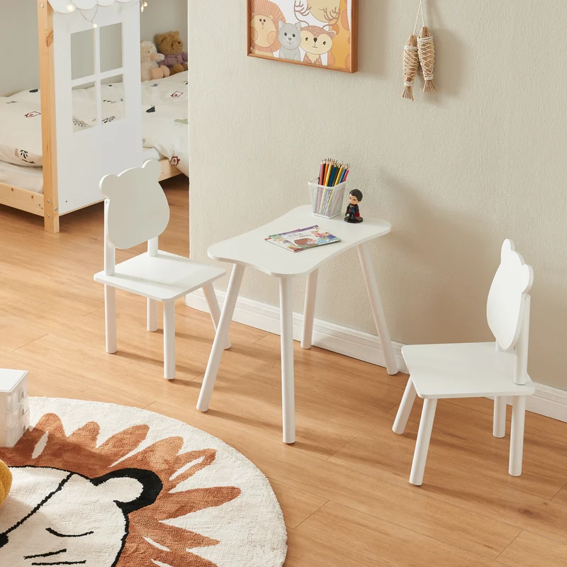 Conjunto de asientos infantiles Panjang con diseño de osito de peluche Blanco [en.casa]
