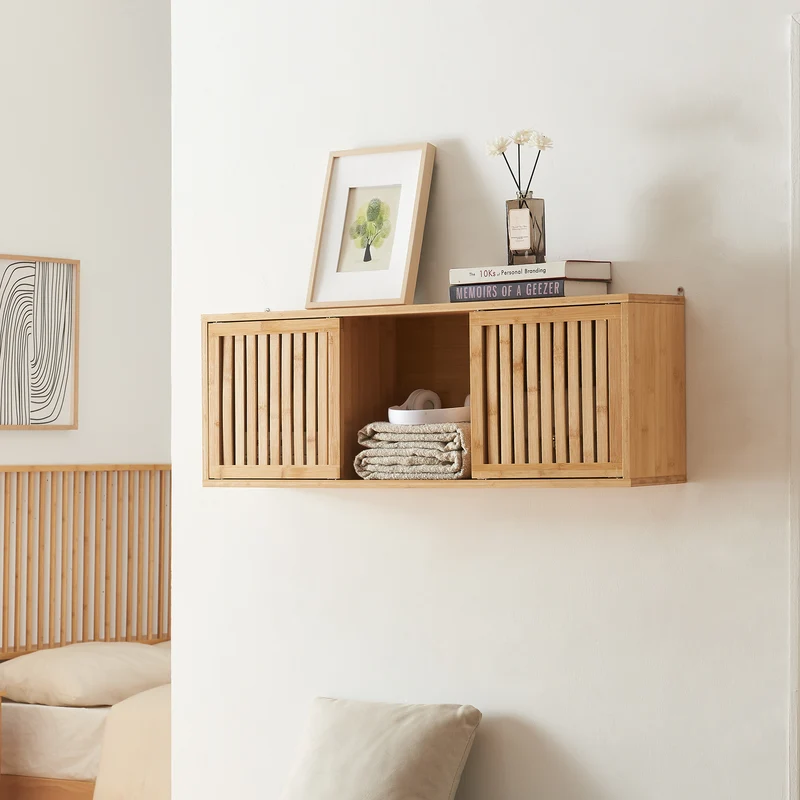 Estante de pared Ypäjä 93x20x33 cm Bambú [en.casa]