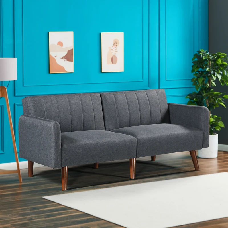 Sofá cama Malå con función de cama 175x70x72 cm Gris [en.casa]