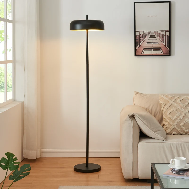 Lámpara de pie Barton de 2 luces Metal 159 cm Negro [lux.pro]