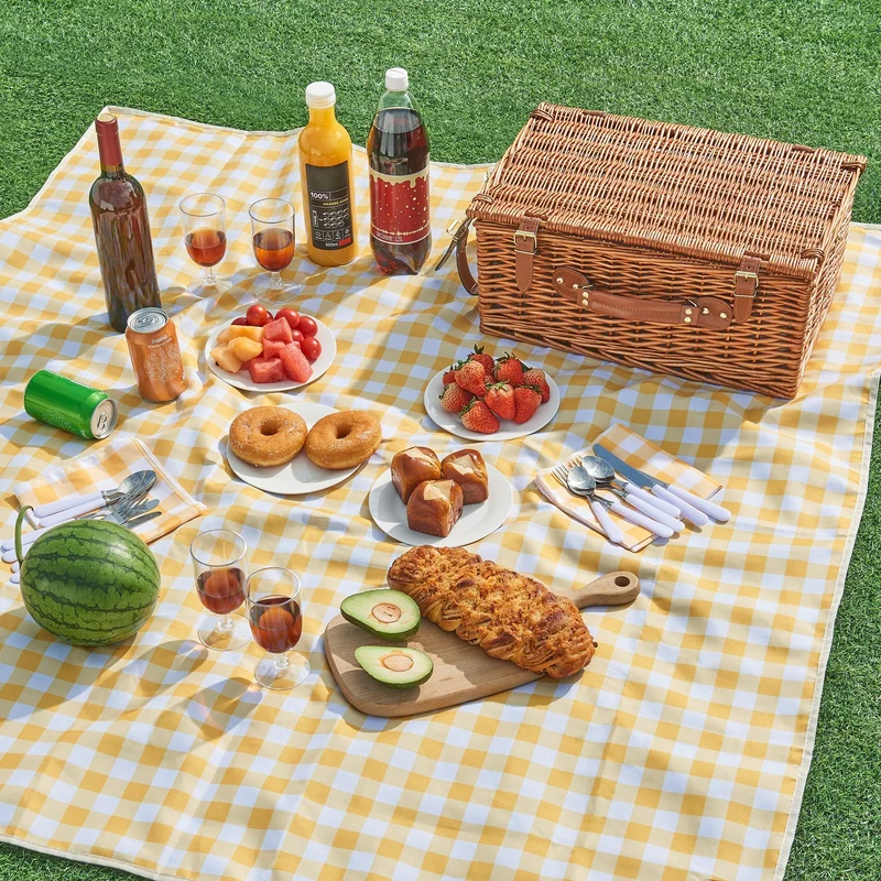 Cesta de picnic Brindisi para 4 personas juego completo [casa.pro]