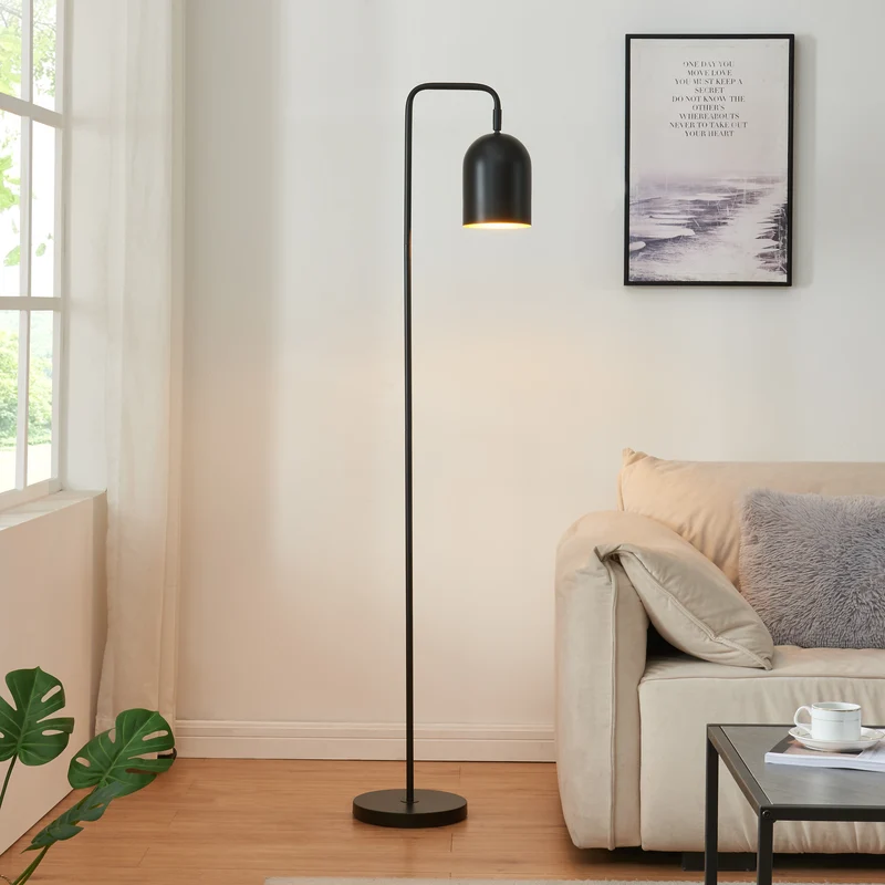 Lámpara de pie Barnard Metal 159 cm Negro [lux.pro]