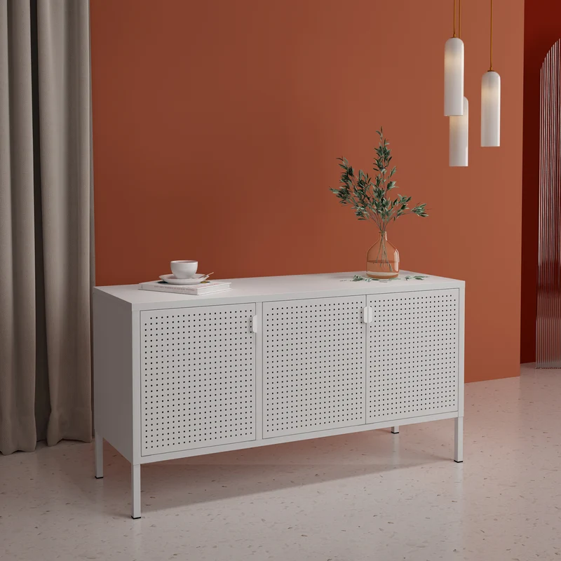 Mueble de televisión Castelli 114 x 40 x 60 cm acero [en.casa]