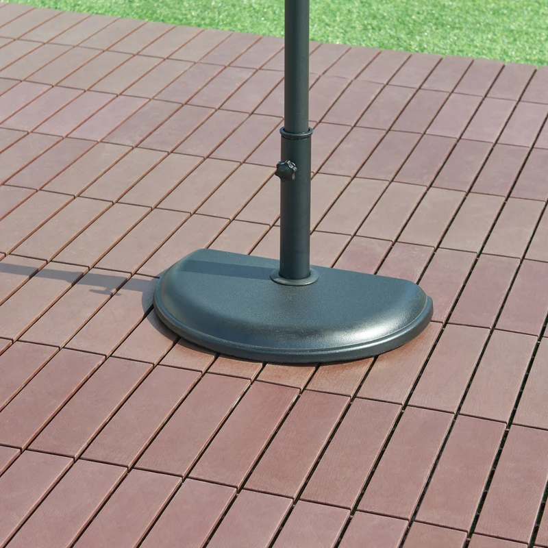 Soporte de Sombrilla Bisenti Semicircular Hormigón 45x29x4,5 cm - Negro [casa.pro]