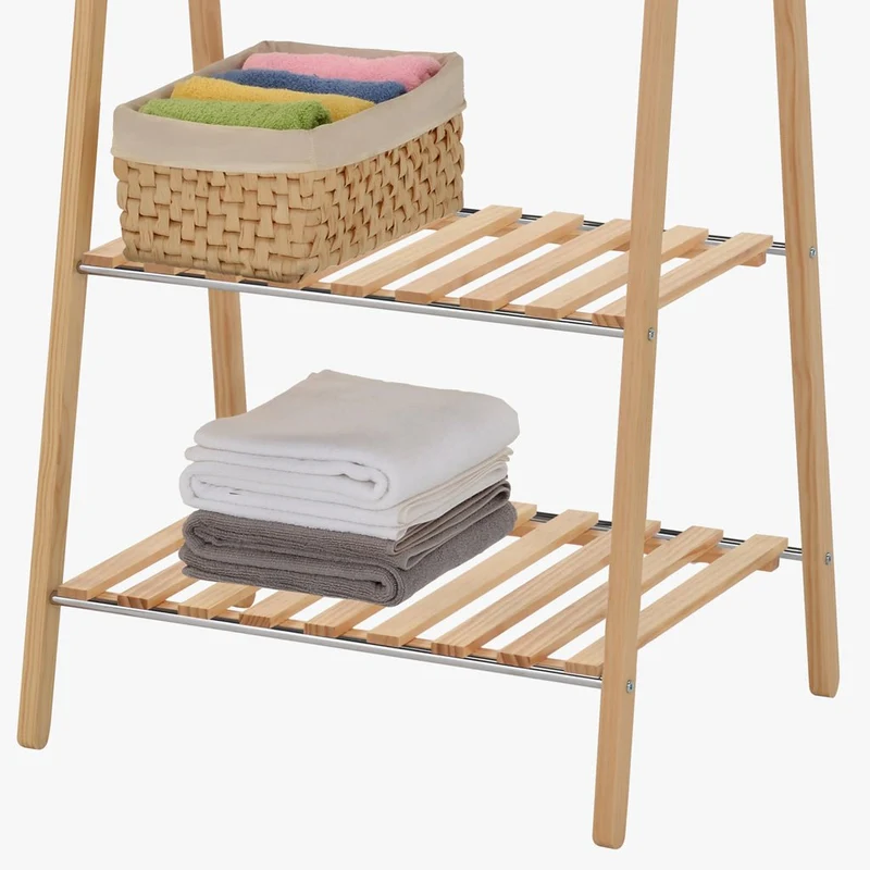 Charriot em Pinho com Duas Prateleiras 79x45x155 OLIMPO