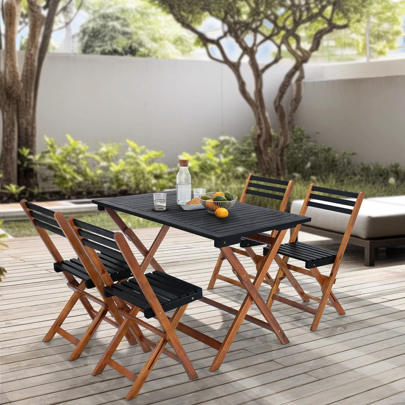 Conjunto de muebles de jardín Altamura de 5 piezas. Madera de acacia con certificación FSC® [en.casa]