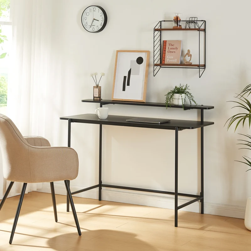 Escritorio Samnanger 120x55x88 cm Negro [en.casa]