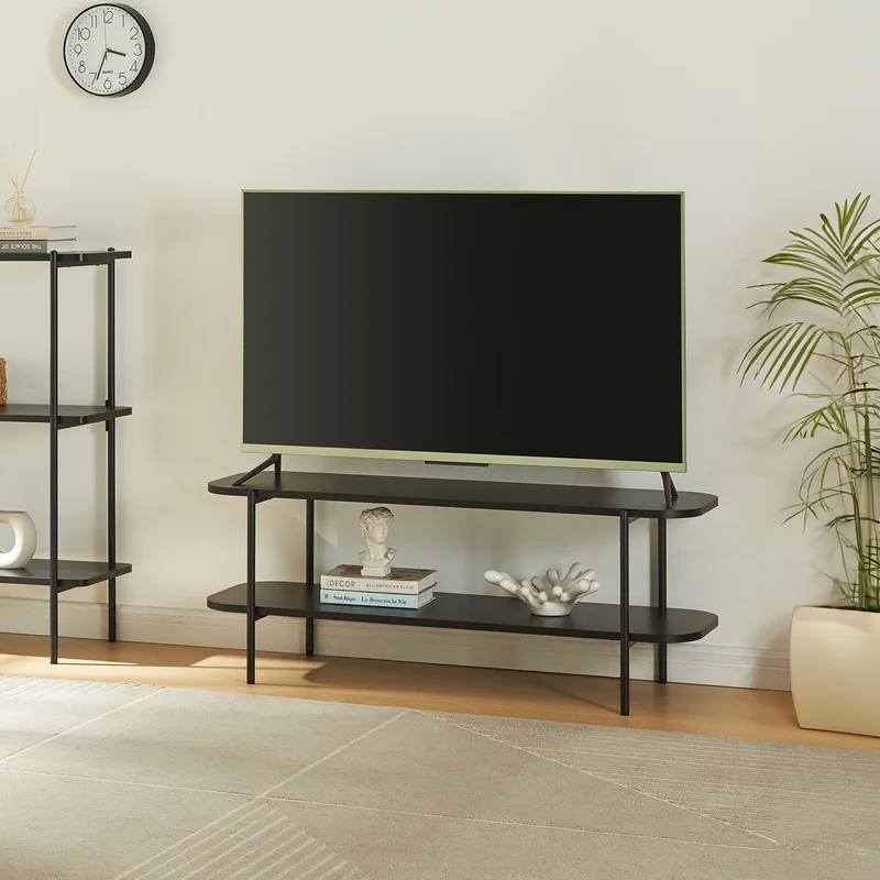 Mesa de televisión Samnanger 120x40x45 cm Negro [en.casa]