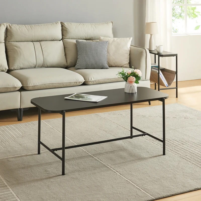 Mesa de centro Samnanger 110x50x45cm Negro [en.casa]
