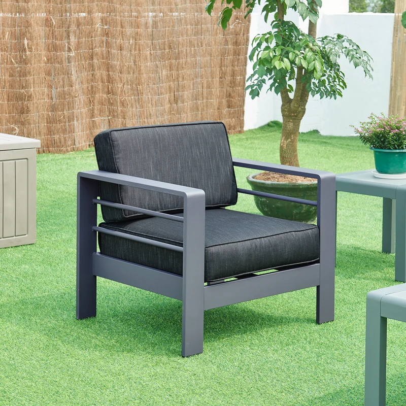 Sillón de exterior Avise aluminio gris oscuro [casa.pro]