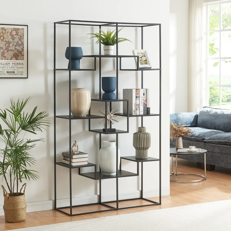 Estantería Råde de metal 180x100x35 cm negro [en.casa]
