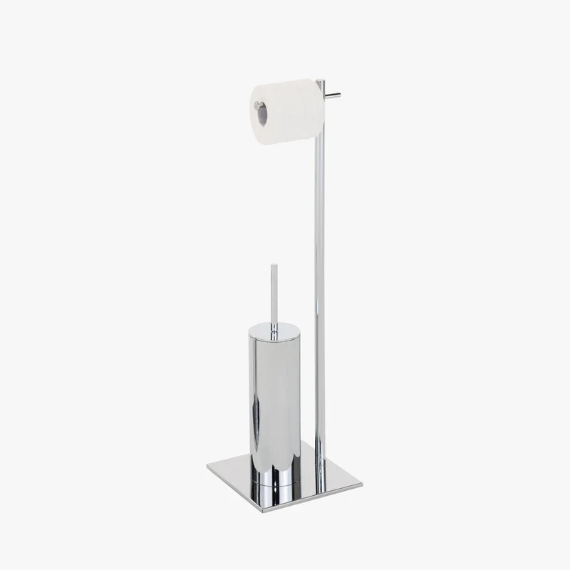 Suporte de Rolo de Papel e Escova WC Cromado SILVER