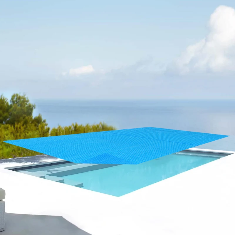 Cubierta solar para piscina Ferrarno azul rectangular [en.casa]