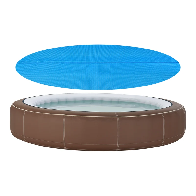 Cubierta solar para piscina Ferrarno redonda azul [en.casa]