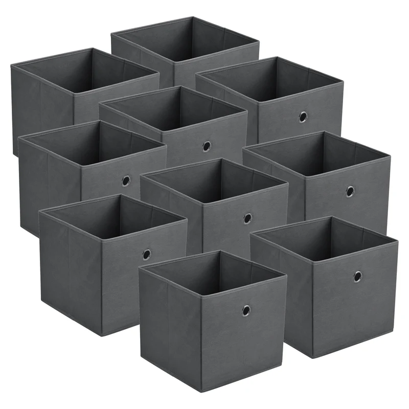 Set de 10 x Caja de almacenamiento plegable para ropa juguetes 28x30x30cm [en.casa]