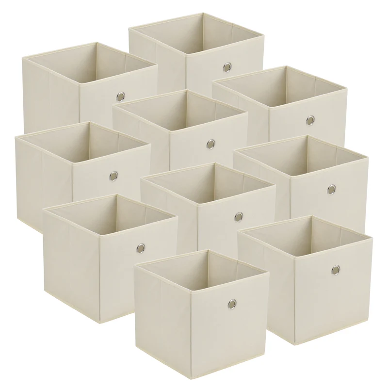 Set de 10 x Caja de almacenamiento plegable para ropa juguetes 28x30x30cm [en.casa]