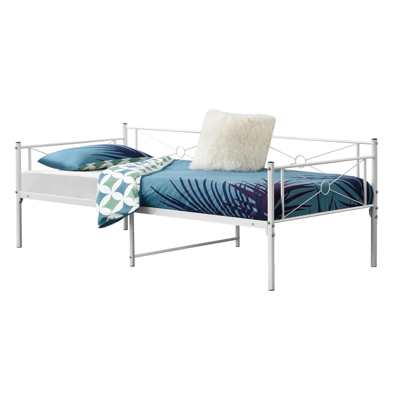 Cama de metal Alvesta 90x200 cm con cabecera y piecera varios colores en.casa