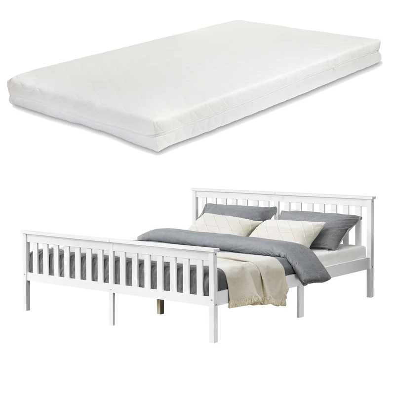 Cama de madera con colchón de espuma fría en varios colores y tamaños en.casa