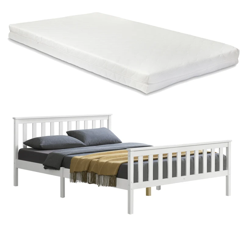 Cama de madera con colchón de espuma fría en varios colores y tamaños en.casa