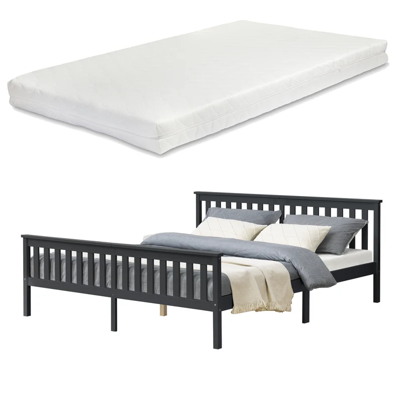 Cama de madera con colchón de espuma fría en varios colores y tamaños en.casa