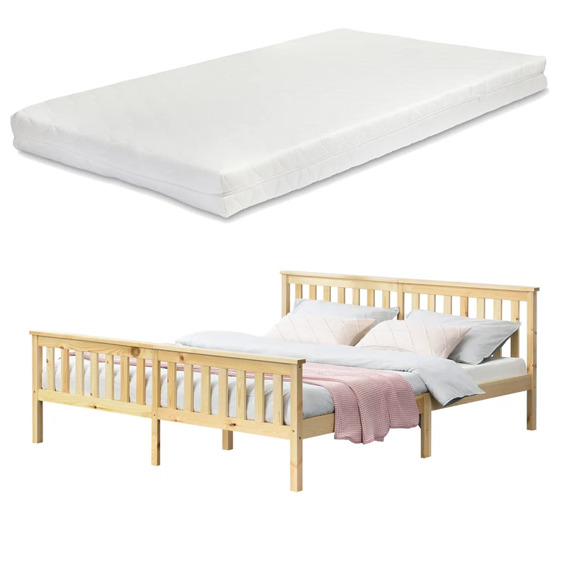 Cama de madera con colchón de espuma fría en varios colores y tamaños en.casa