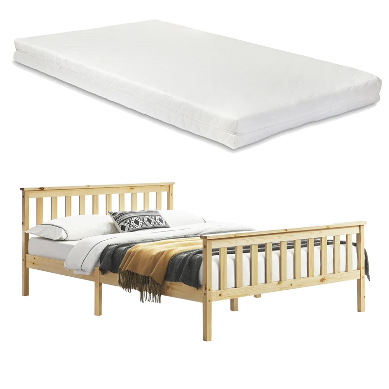 Cama de madera con colchón de espuma fría en varios colores y tamaños en.casa